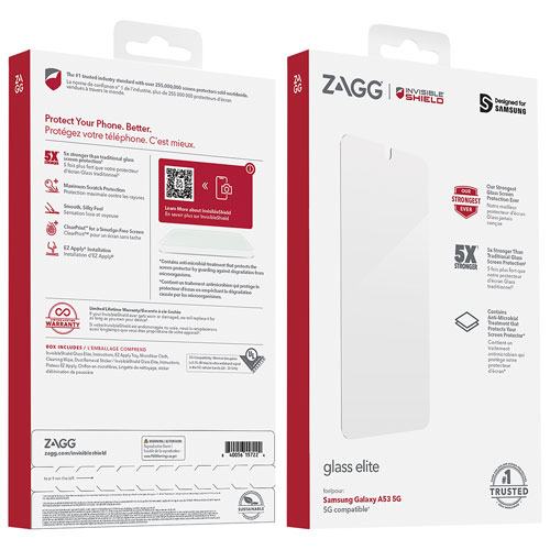 Protecteur d'écran Glass Elite InvisibleShield de ZAGG pour Galaxy A53