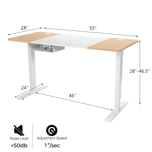 Costway 55"x28" Electric Standing Desk Adjustable Sit to Stand Table w/USB Port