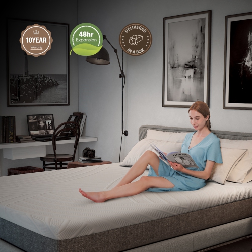 Costway 8" Mattress Gel Infused Memory Foam Medium Firm Bamboo Charcoal