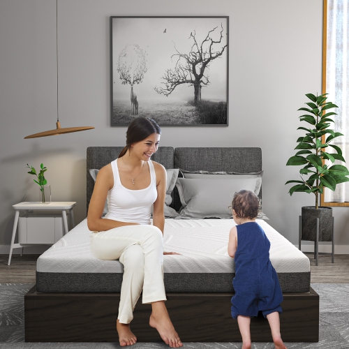 Costway 8" Mattress Gel Infused Memory Foam Medium Firm Bamboo Charcoal