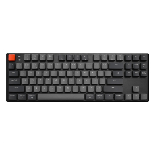 Keychron K1 V2 Wireless Low Profile Mechanical Keyboard - Black - White LED - Aluminum Frame - Gateron Red - TKL Layout - Windows Mac OS Android