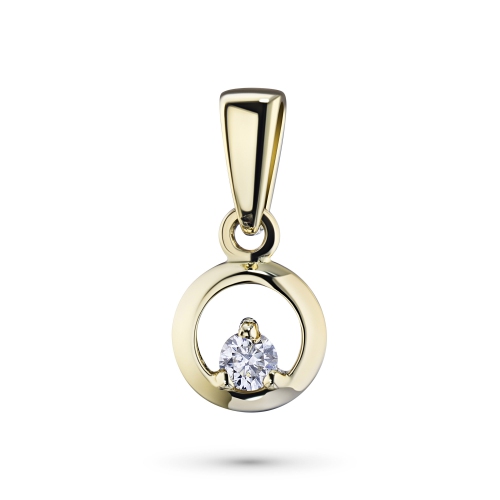 14kt Yellow Gold Round Shape Diamond Pendant