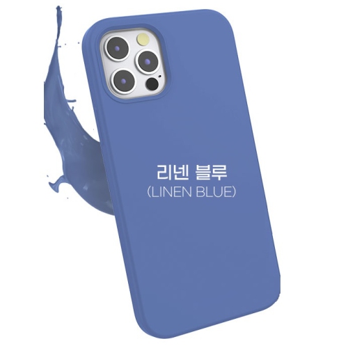 GOOSPERY  Topsave Liquid Silicone Rubber Bumper Case With Soft Microfiber for Iphone 13 Pro (6.1"), Linen In Blue