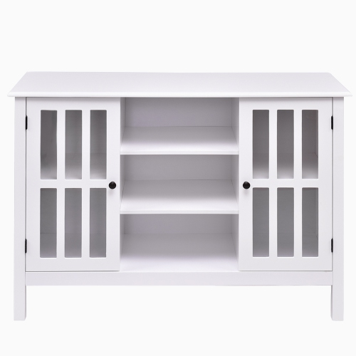Topbuy Wood TV Stand Free Standing Storage Console Cabinet For 50"TV White