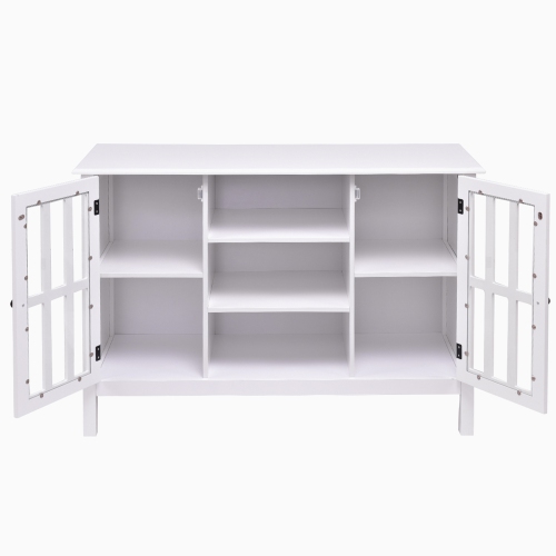 Topbuy Wood TV Stand Free Standing Storage Console Cabinet For 50"TV White