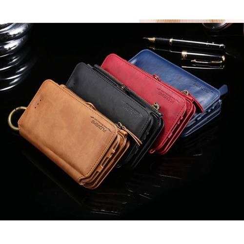 Genuine FLOVEME Handmade Leather Removable Zipper Wallet Case Cover Handbag with 16 Card Holders for iPhone 12 and 12 Pro - Free Shipping