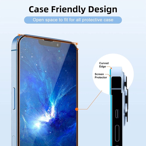 Front and Back Screen Protector Anti Bubble Scratch Ultra Thin Rear Film Tempered Glass Screen Protector Front Back Compatible with iPhone 13 Pro -