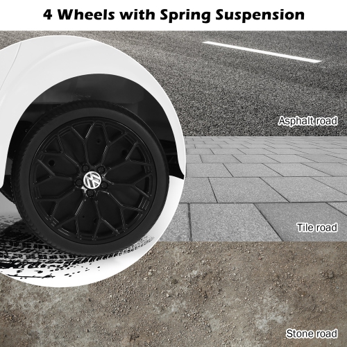 Costway 12V Kids Ride On Car Licensed Volkswagen Beetle w/ Remote Control & Music