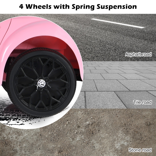 Costway 12V Kids Ride On Car Licensed Volkswagen Beetle w/ Remote Control & Music