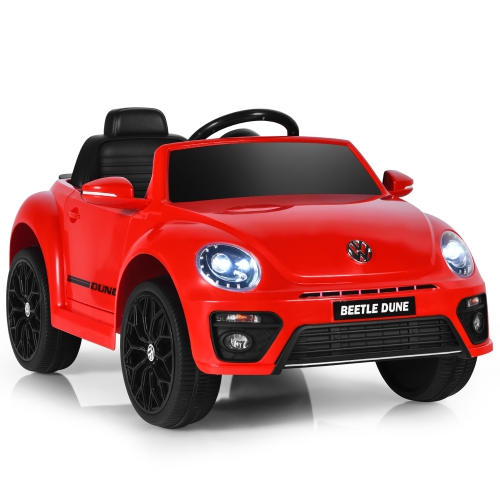 COSTWAY  12V Kids Ride On Car Licensed Volkswagen Beetle W/ Remote Control & Music