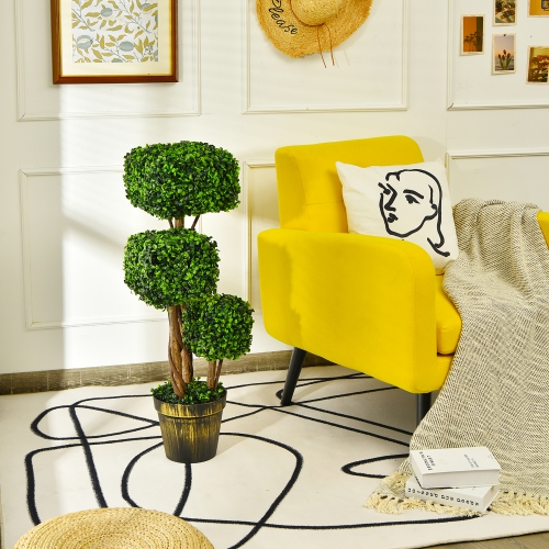 Costway 36" Artificial Boxwood Topiary Tree UV Protected Indoor Outdoor Decor