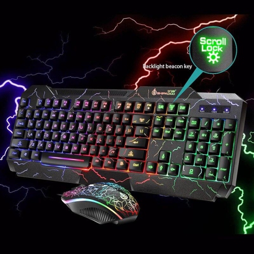 Ensemble clavier et souris de jeu SAMA, clavier et souris de jeu USB à rétroéclairage coloré Crack