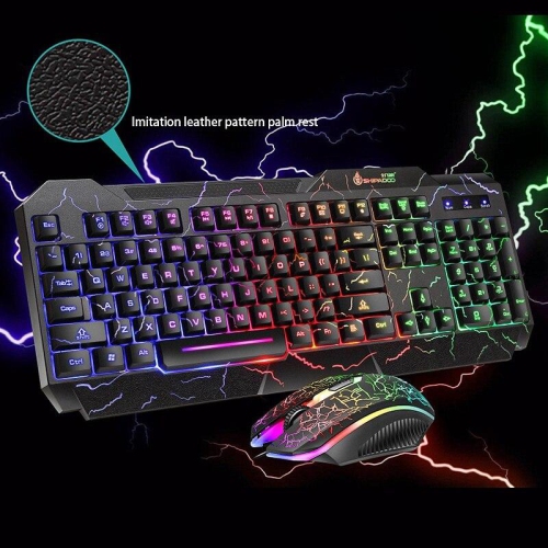 Ensemble clavier et souris de jeu SAMA, clavier et souris de jeu USB à rétroéclairage coloré Crack