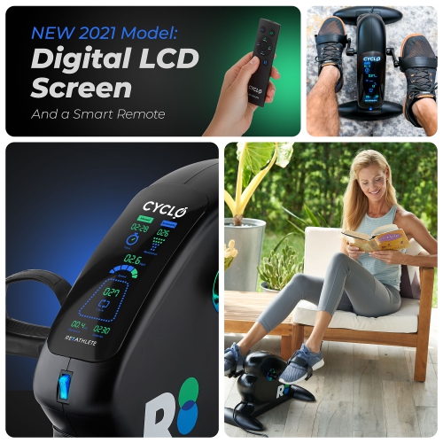 REATHLETE CYCLO: Under-Desk Bike / Pedal Exerciser | Desk Bike for Leg and Arm Exercises | Pedal Exerciser for Cardio Training, Fitness, &