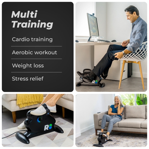 REATHLETE CYCLO: Under-Desk Bike / Pedal Exerciser | Desk Bike for Leg and Arm Exercises | Pedal Exerciser for Cardio Training, Fitness, &