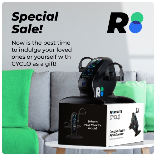 REATHLETE CYCLO: Under-Desk Bike / Pedal Exerciser | Desk Bike for Leg and Arm Exercises | Pedal Exerciser for Cardio Training, Fitness, &