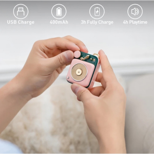 Mini haut-parleur portatif sans fil Bluetooth Button de MUZEN - Bleu baie