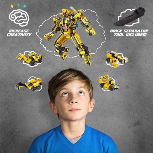 573 PCS Robot Building Blocks Kit, STEM Engineering Building Bricks Construction Toys, Compatible with All Major Brands, Ideal Educational Toy