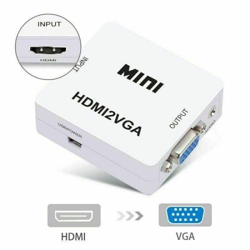 Convertisseur HDMI vers VGA, 1080p sortie signal audio vidéo HDMI2VGA Convertisseur pour PS3 XBOX360 Blu-ray DVD décodeurs PC ordinateur portable