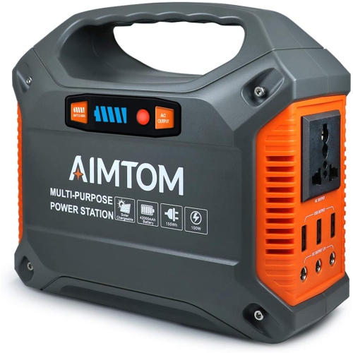 AIMTOM Portable Power Station, Emergency Backup Power Supply W/Flashlights, for Camping, Home, Road Trip, RV, Travel, Outdoor