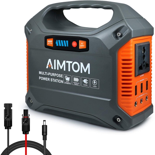 AIMTOM 42000mAh 155Wh Portable Power Station, Emergency Backup Power Supply, for CPAP Camping, Home, Road Trip, RV, Travel, Outdoor