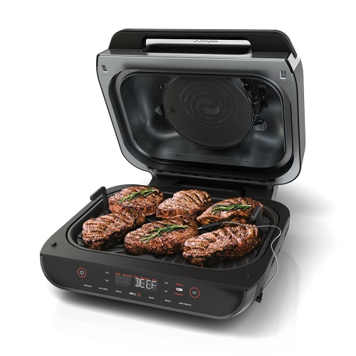 Ninja Foodi Smart XL 6 in 1 Indoor Grill with 4 Quart Air Fryer Roast Bake Dehydrate Broil and Smart Cook System