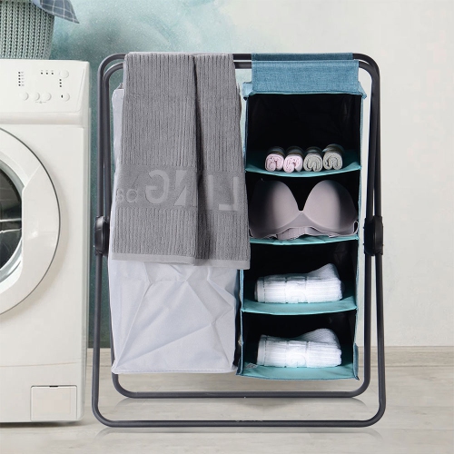 Panier à linge 3 en 1 X-Frame, panier à linge pliable avec support amovible de stockage à 4 couches pour salle de bain chambre