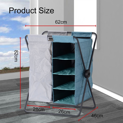 Panier à linge 3 en 1 X-Frame, panier à linge pliable avec support amovible de stockage à 4 couches pour salle de bain chambre