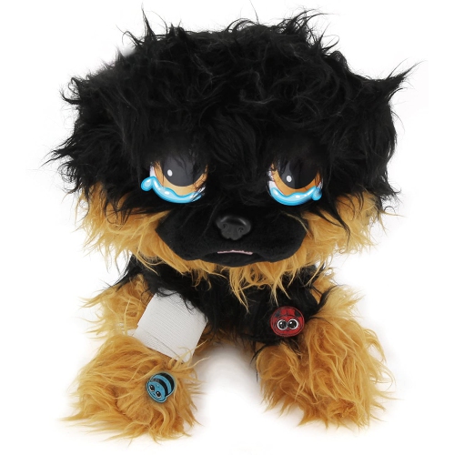 Rescue Runts Shepherd Plush Dog, Black/Brown