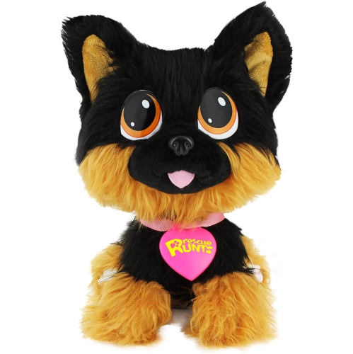Rescue Runts Shepherd Plush Dog, Black/Brown