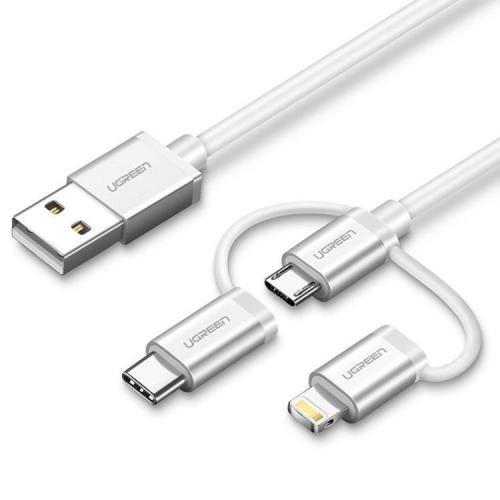 UGREEN  Durable 3-In-1 Multi-Charging Nylon Braided Cable [Apple Certified]1M