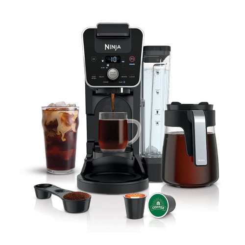 Ninja® CFP201 DualBrew Coffee Maker, Single-Serve, Compatible with K-Cups, and 12-Cup Drip Coffee Maker, 3 Brew Styles, Glass Carafe