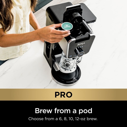 Cafetière spécialisée DualBrew Pro CFP301 de Ninja®, une tasse, compatible avec les dosettes K-Cup et la cafetière à filtre 12 tasses