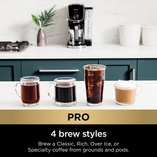 Cafetière spécialisée DualBrew Pro CFP301 de Ninja®, une tasse, compatible avec les dosettes K-Cup et la cafetière à filtre 12 tasses