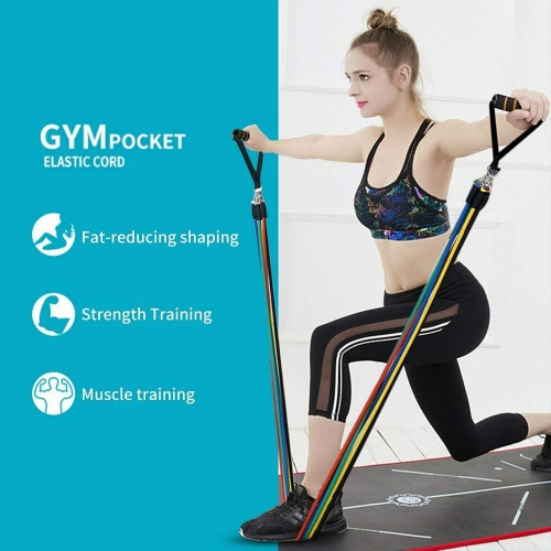 Ensemble de bandes de résistance et d'exercice, bandes d'entraînement avec différents niveaux de résistance pour les sports d'intérieur et