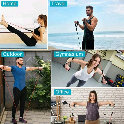 Ensemble de bandes de résistance et d'exercice, bandes d'entraînement avec différents niveaux de résistance pour les sports d'intérieur et