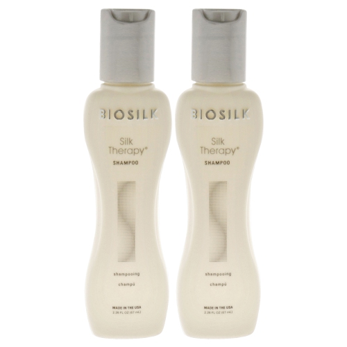Silk Therapy Shampoo - Travel Size by Biosilk for Unisex - 2.26 oz Shampoo - Pack of 2