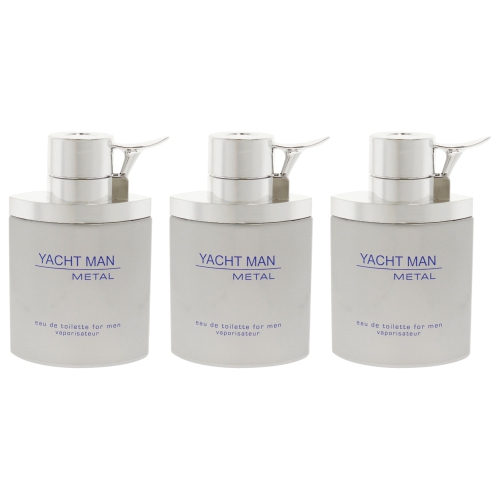 Yacht Man Metal by Myrurgia for Men - 3.4 oz EDT Spray - Pack of 3