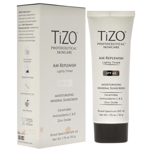 Photoceutical AM Replenish SPF 40 - Lightly Tinted by Tizo for Unisex - 1.75 oz Sunscreen