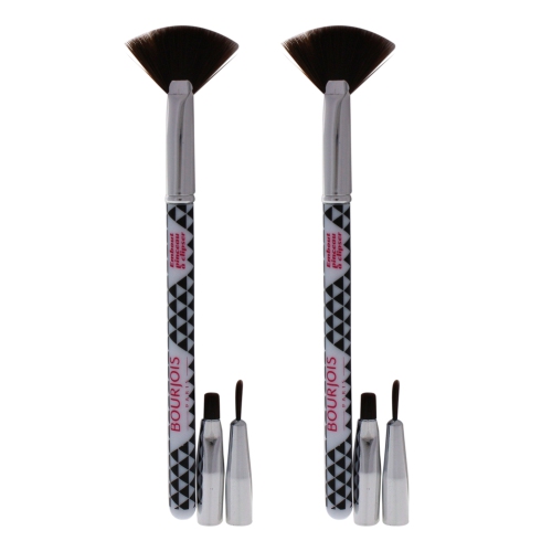 Multi-Brush Nail Art Set by Bourjois for Women - 3 Pc Set Fan Brush, Shader Brush, Liner Brush - Pack of 2