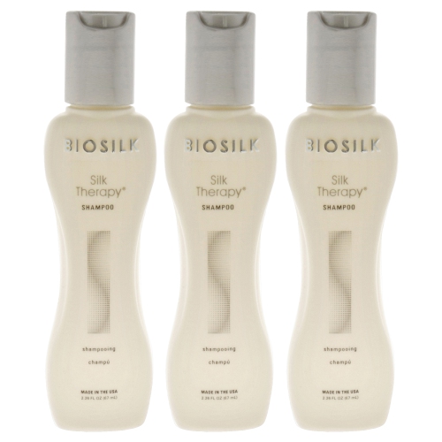 Silk Therapy Shampoo - Travel Size by Biosilk for Unisex - 2.26 oz Shampoo - Pack of 3