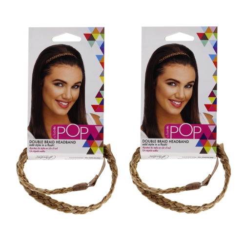 Pop Double Braid Headband - R25 Ginger Blonde by Hairdo for Women - 1 Pc Hair Band - Pack of 2