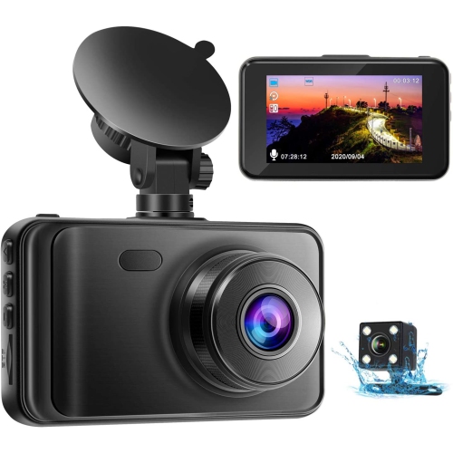 Dash Cam Front and Rear 1080P Driving Recorder 3 Inch Car Dash camera Backup camera with Parking Monitor,