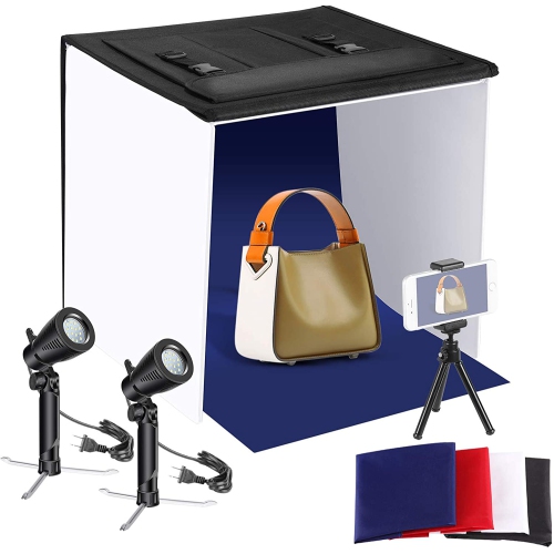 20x20 inches Table Top Photography Studio Lighting Light Tent Kit with Foldable Shooting Box, Led Light, Mini
