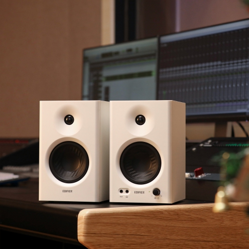 Edifier MR4 Powered Studio Monitor Speakers, 4" Active Near-field Monitor Speaker - White
