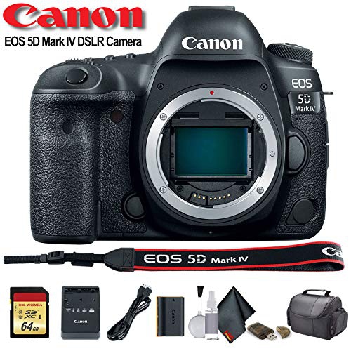 Canon EOS 5D Mark IV DSLR Camera with 64GB Memory Card, Case, Cleaning Set and More - S Bundle