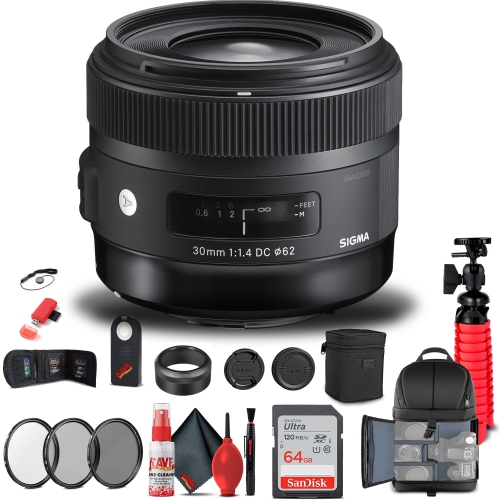 Sigma 30mm f/1.4 DC HSM Art Lens for Nikon F Bundle