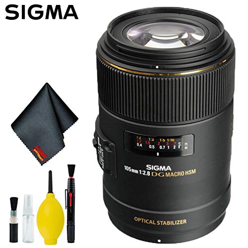 Sigma 105mm f/2.8 EX DG OS HSM Macro Lens for Nikon F Standard Bundle