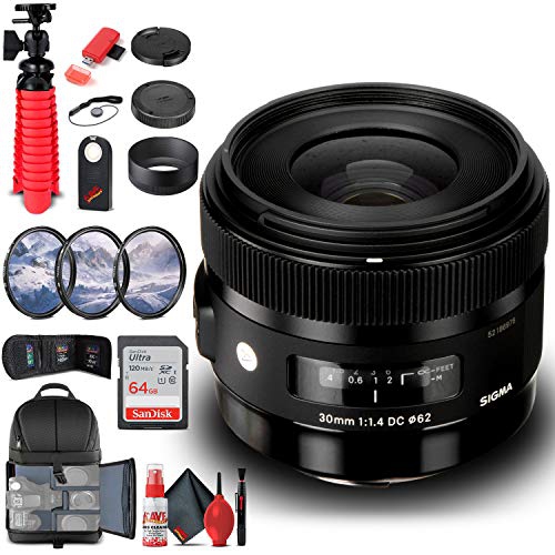SIGMA  30MM F/1.4 Dc Hsm Art Lens for Canon Ef (301-101) Bundle