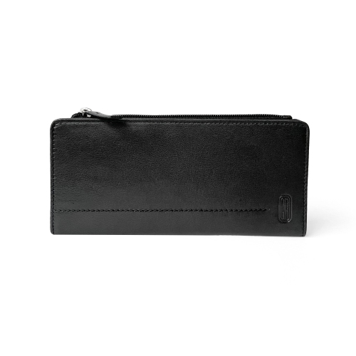 CLUB ROCHELIER  Slim Ladies Clutch With Top Zipper In Black